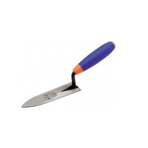 essezeta servizi Un CAZZUOLINO INOX 980/I blu e arancione su sfondo bianco.