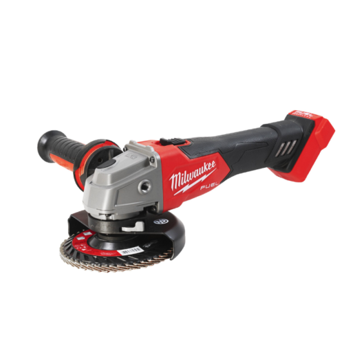 essezeta servizi Milwaukee SMERIGLIATRICE ANGOLARE M18 FUEL™ 115 MM con impugnatura rossa e nera.