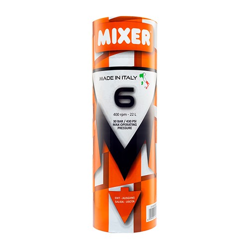 essezeta servizi Un tubo di STATORE DRITTO MIXER 6 palline da tennis su fondo bianco.