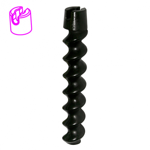 essezeta servizi Tubo a spirale MIXER ROTORE 1 in plastica nera su sfondo bianco.