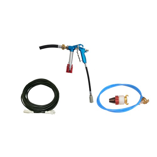 essezeta servizi A KIT COLLA E FINITURA pistola a spruzzo e tubo con tubo blu.