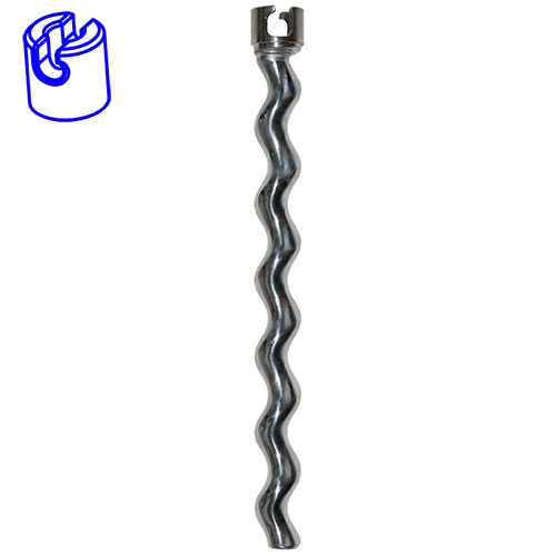 essezeta servizi Asta a spirale in metallo ROTORE CROMATO JET 2 con maniglia sopra.
