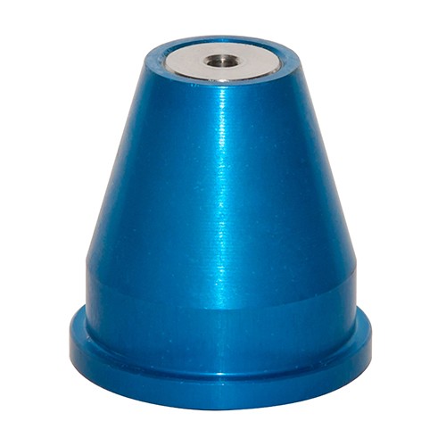 essezeta servizi DUSA PER LANCIA FINITURA DIAMETRO 4 un cono di metallo blu con un foro.