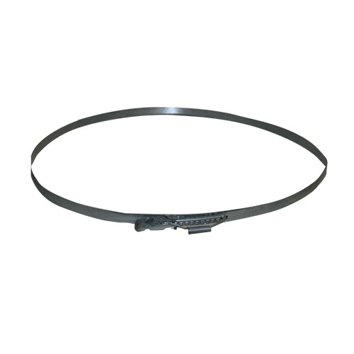 essezeta servizi FASCETTA CUFFIA MONOFILTRO PFT 420-430 grigia con fibbia in metallo su fondo bianco.