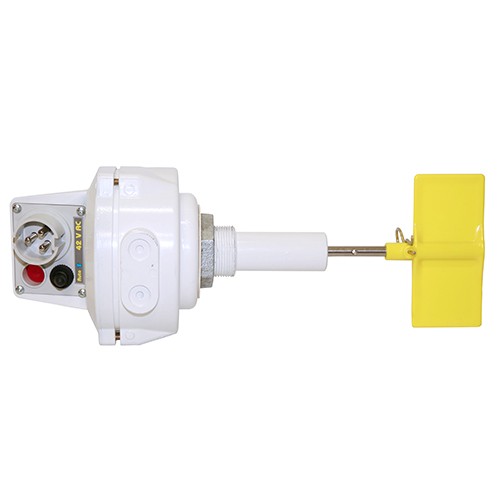 essezeta servizi Un dispositivo SONDA PFG 86 / 42 TI bianco e giallo su sfondo bianco.